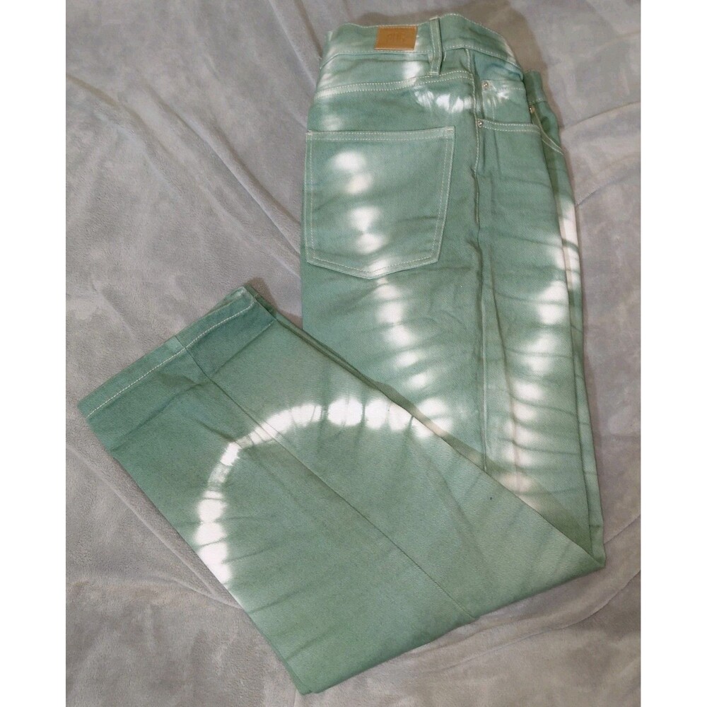 BDG Urban Outfitters High Rise Baggy Jeans Womens 27 Green Tie Dye Comfort
